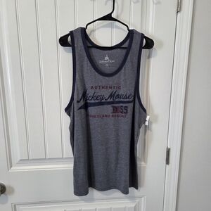 Mickey Mouse Disneyland Resort Tank Top Single Stitch NWT Grey/Blue XL